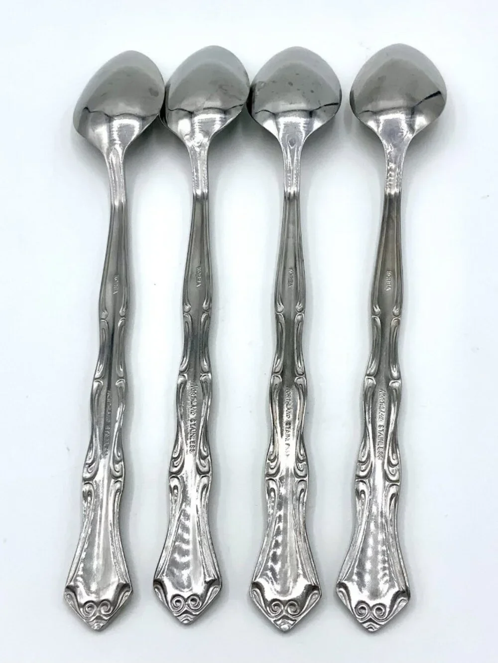 Vtg Oneida Stainless Salad Fork Tea Spoon Northland Carlyle Flatware Korea 8 Pc